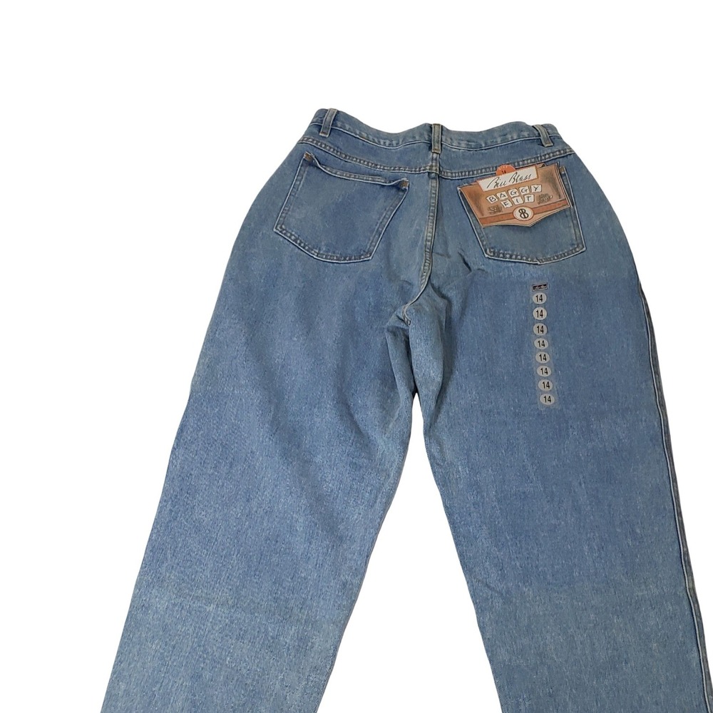 Bill Blass Vintage 90s Baggy Fit High Waisted Light Wash Denim Jeans Size 14 - Picture 9 of 11